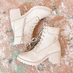 Fall Heeled Combat Boots